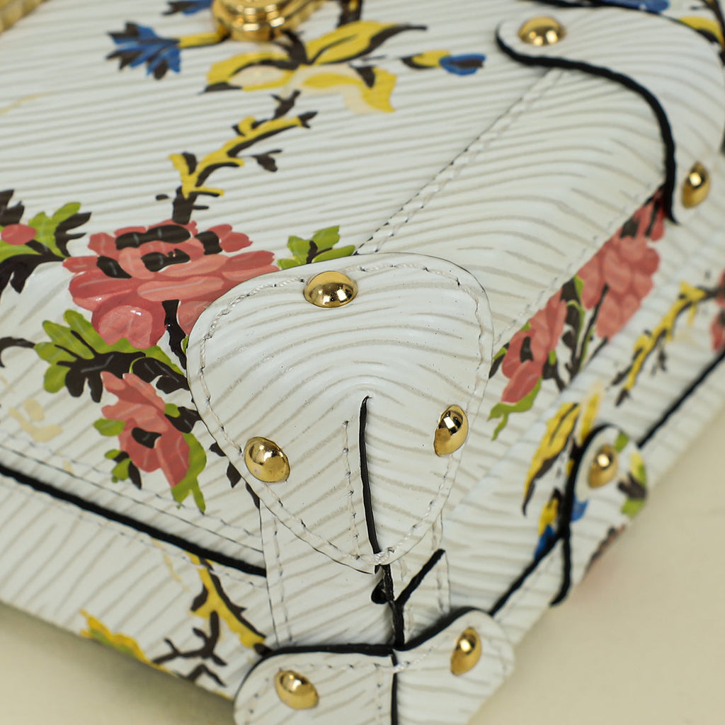 Louis Vuitton White Multicolor Romantic Blossom Petite Malle Bag