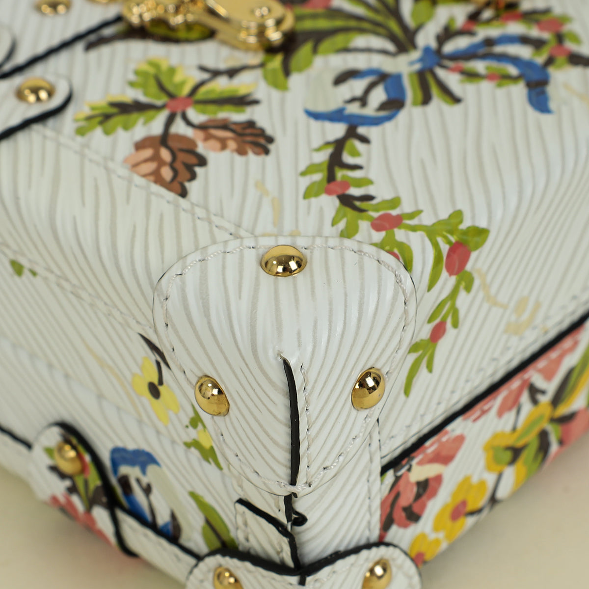 Louis Vuitton White Multicolor Romantic Blossom Petite Malle Bag