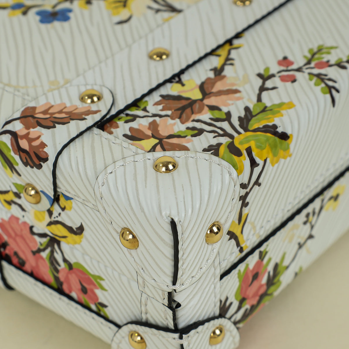 Louis Vuitton White Multicolor Romantic Blossom Petite Malle Bag