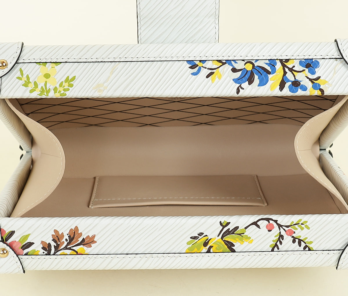 Louis Vuitton White Multicolor Romantic Blossom Petite Malle Bag
