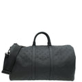 Louis Vuitton Black Monogram Shadow Keepall Bandouliere 50 Bag