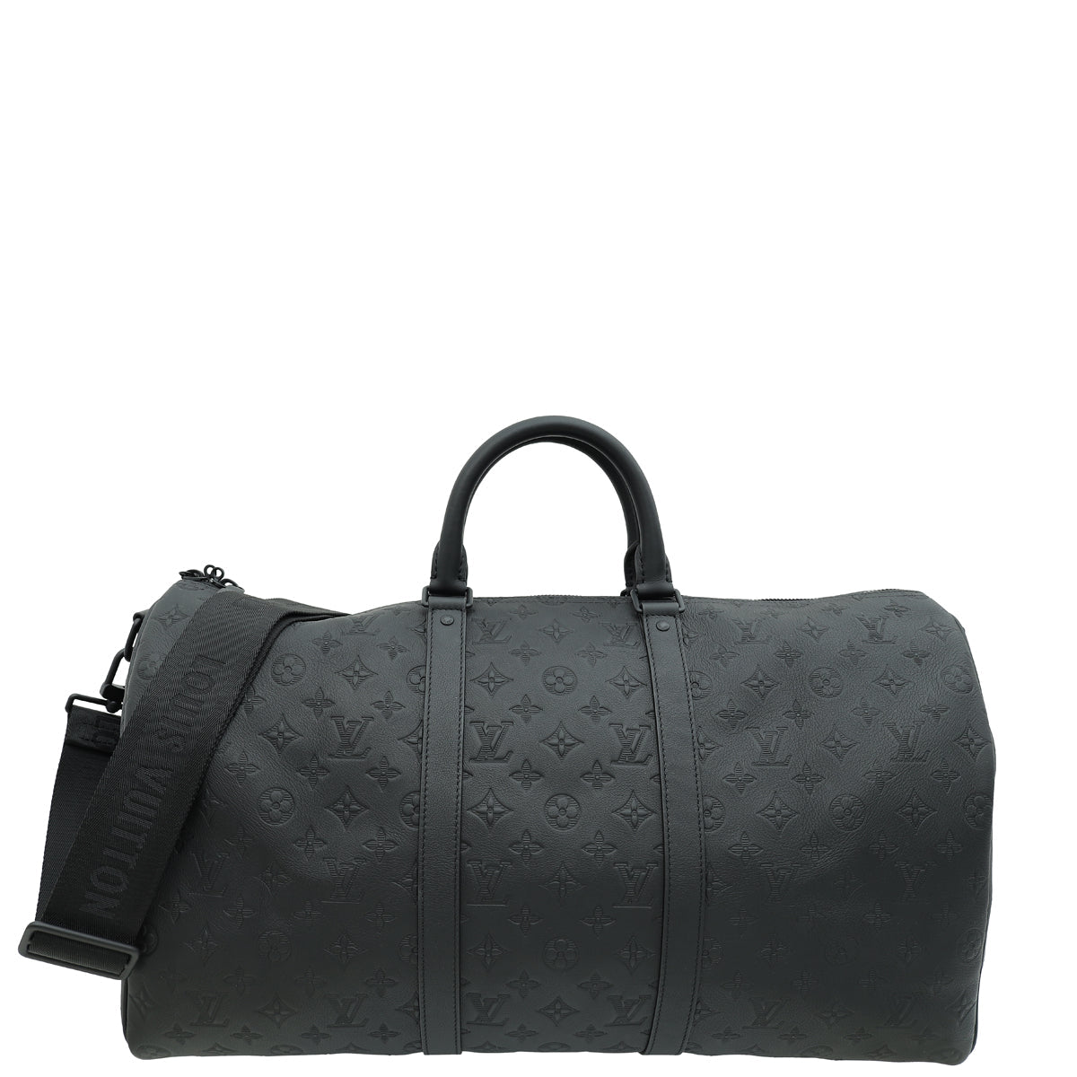 Louis Vuitton Black Monogram Shadow Keepall Bandouliere 50 Bag
