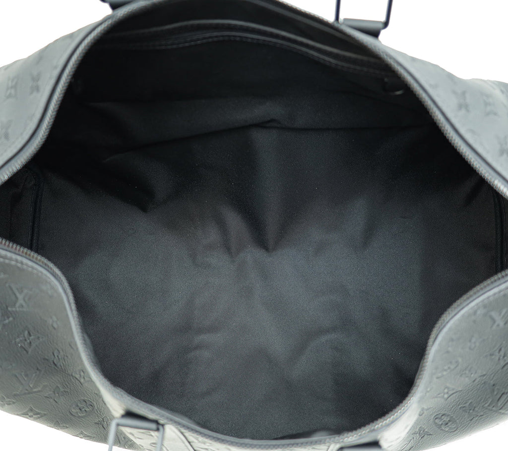 Louis Vuitton Black Monogram Shadow Keepall Bandouliere 50 Bag