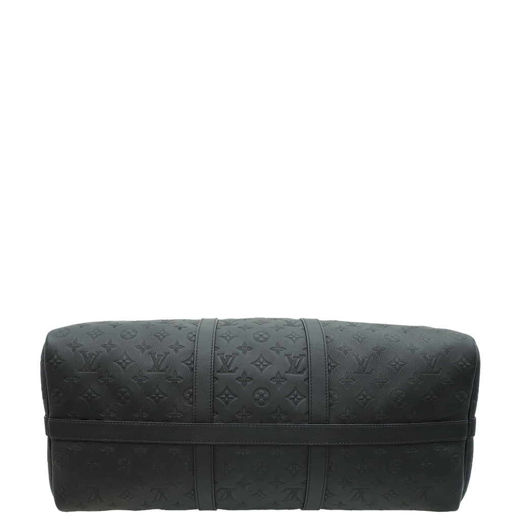 Louis Vuitton Black Monogram Shadow Keepall Bandouliere 50 Bag