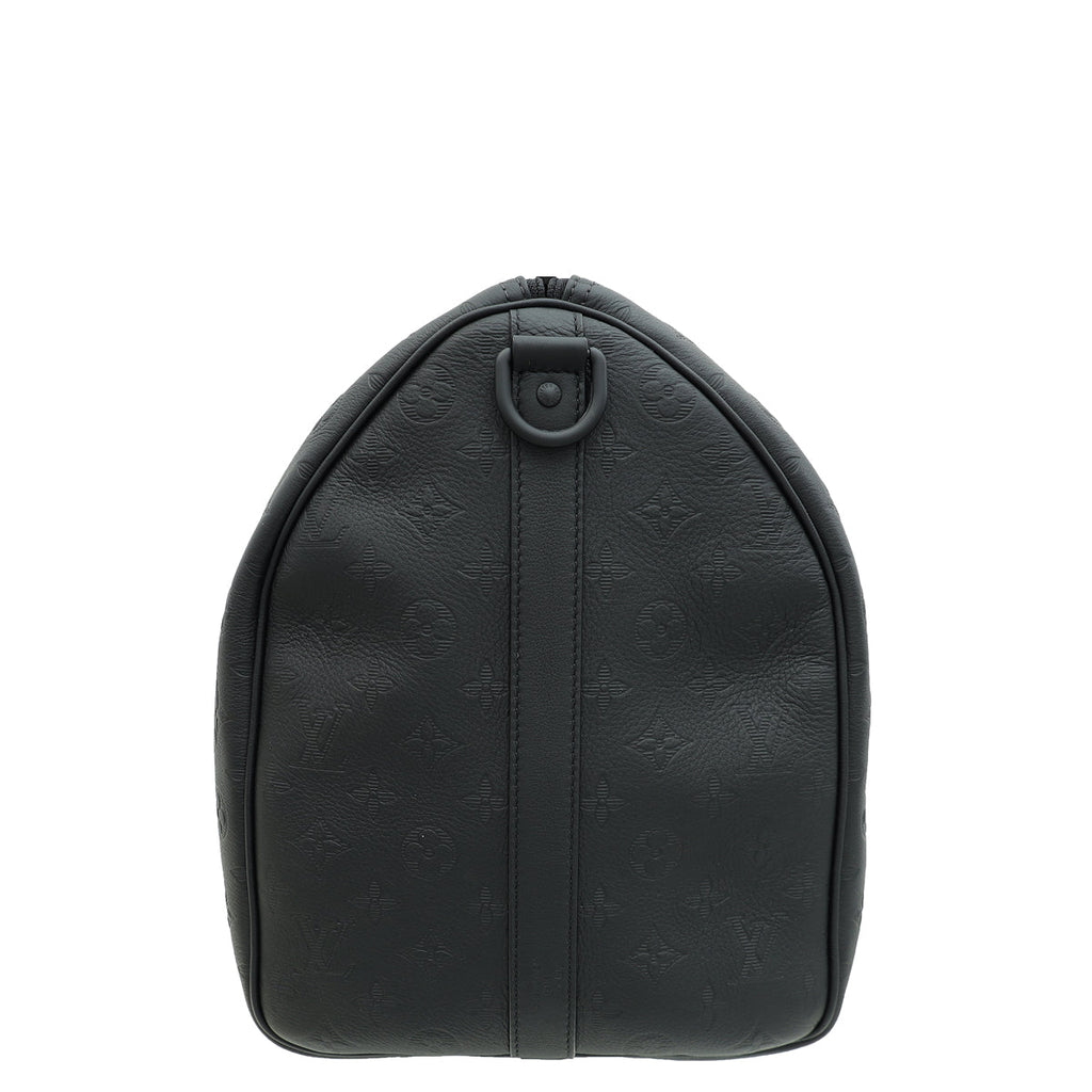 Louis Vuitton Black Monogram Shadow Keepall Bandouliere 50 Bag