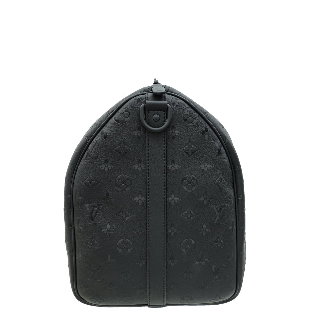Louis Vuitton Black Monogram Shadow Keepall Bandouliere 50 Bag
