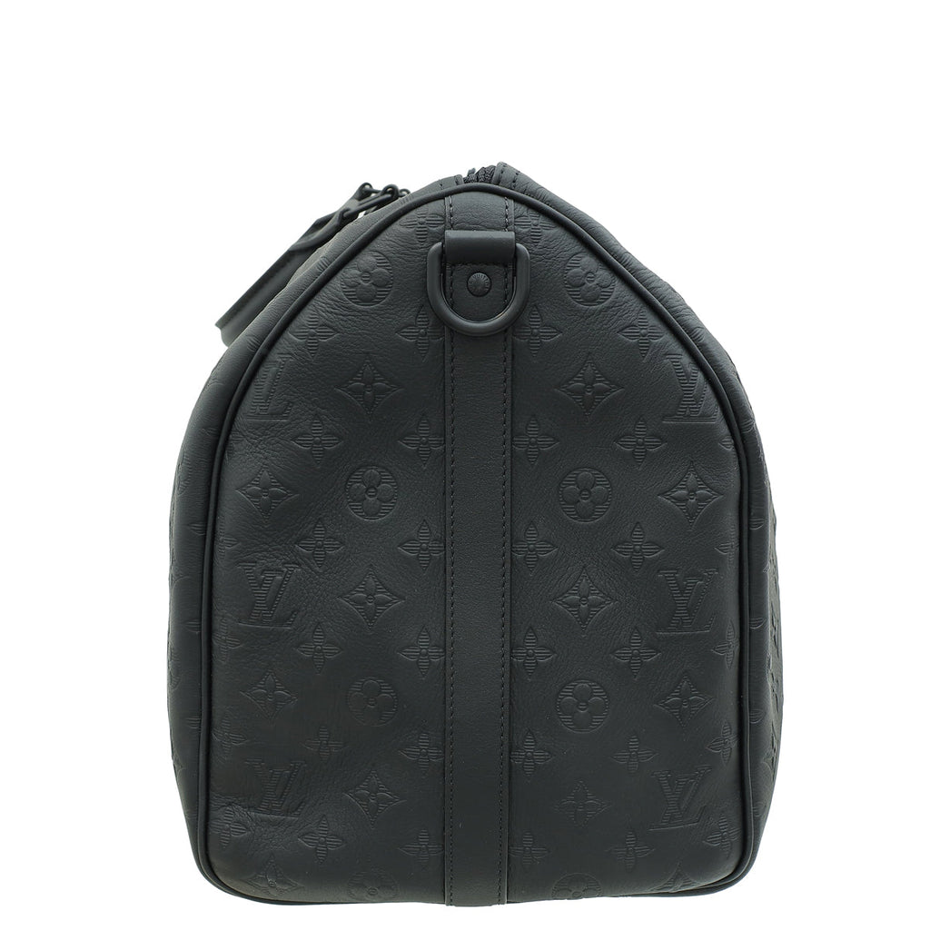 Louis Vuitton Black Monogram Shadow Keepall Bandouliere 50 Bag