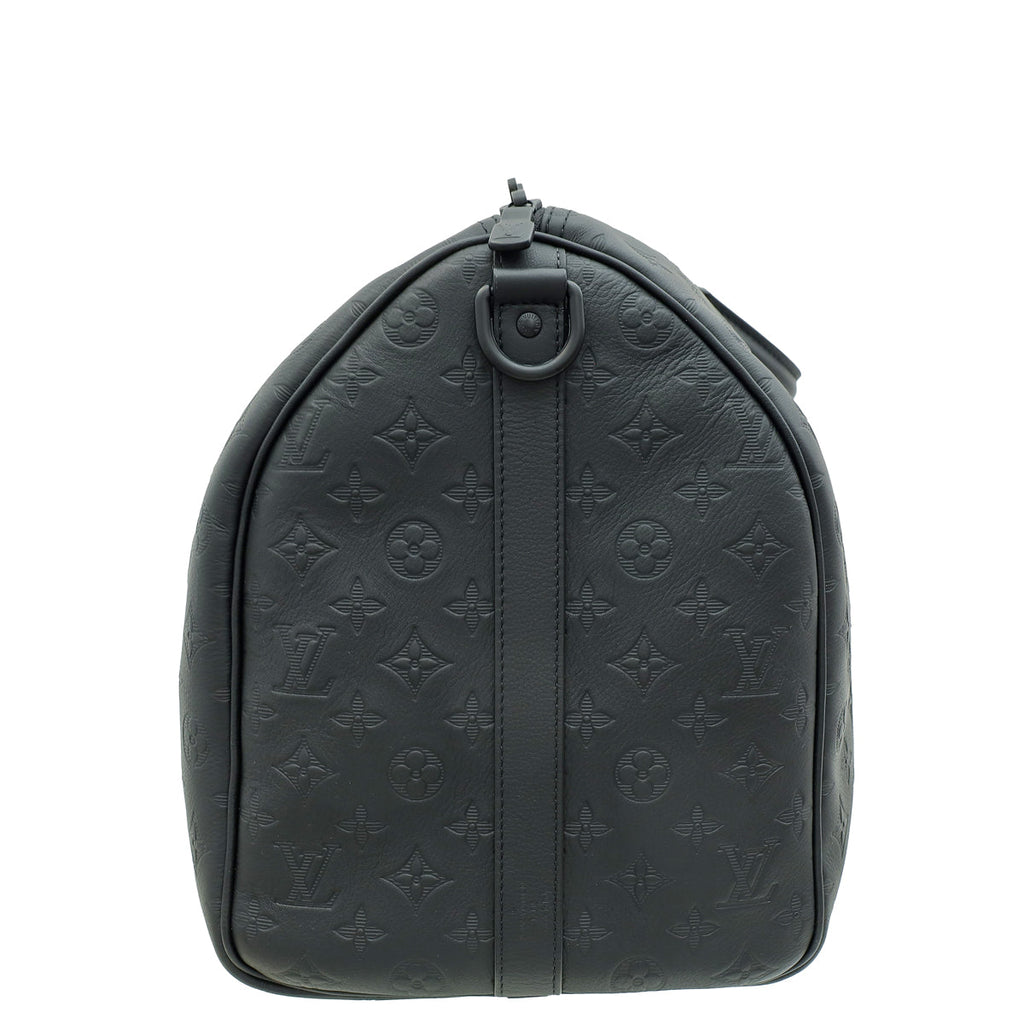 Louis Vuitton Black Monogram Shadow Keepall Bandouliere 50 Bag