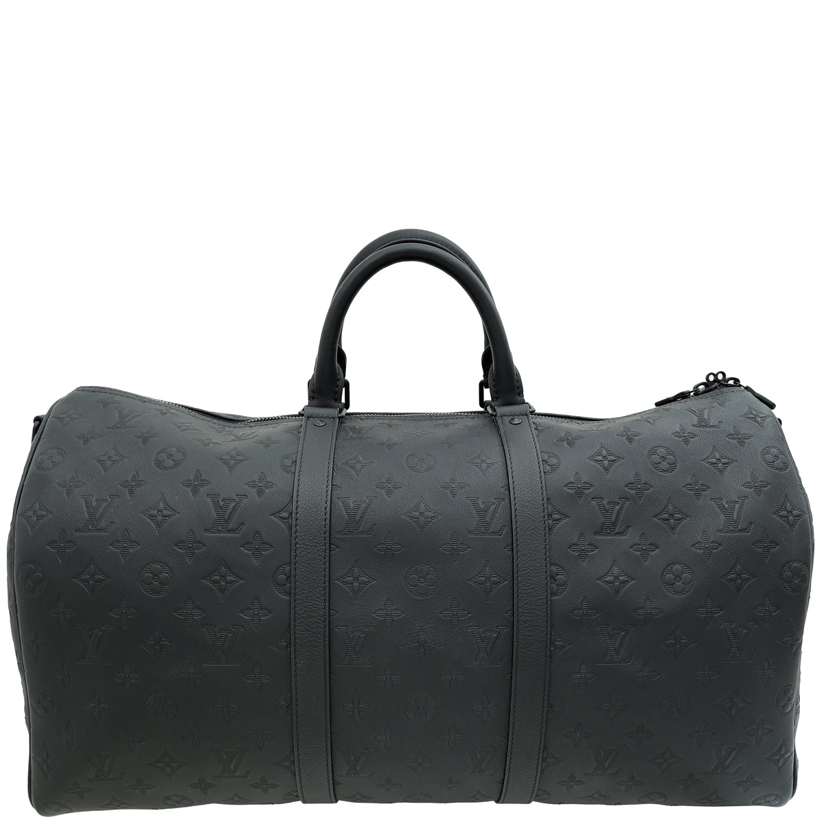 Louis Vuitton Matte Black Monogram Shadow Keepall Bandouliere 50 Bag