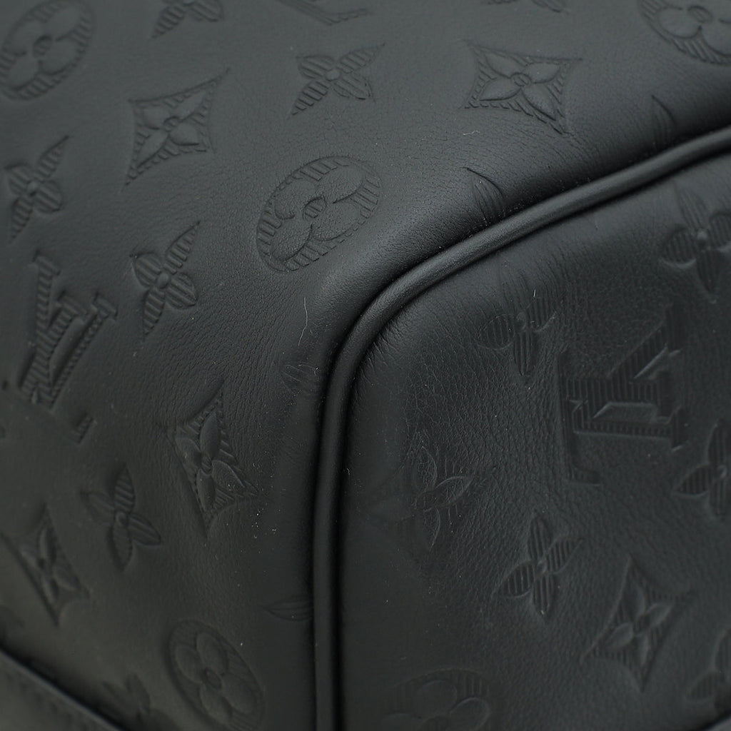 Louis Vuitton Matte Black Monogram Shadow Keepall Bandouliere 50 Bag
