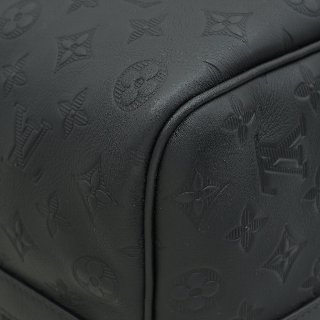 Louis Vuitton Matte Black Monogram Shadow Keepall Bandouliere 50 Bag