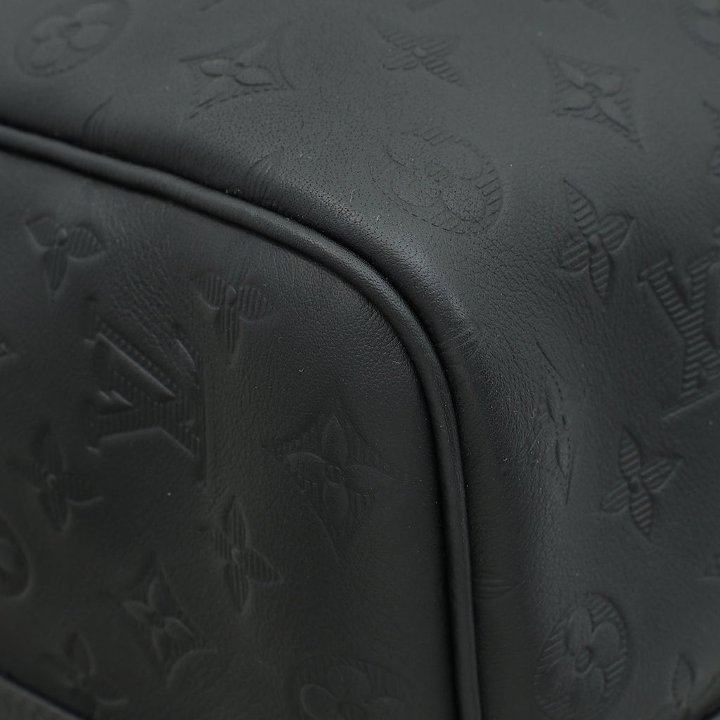 Louis Vuitton Matte Black Monogram Shadow Keepall Bandouliere 50 Bag