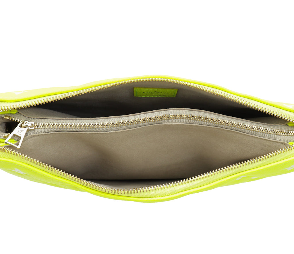 Louis Vuitton Fluorescent Yellow Monogram Embossed LV Match Coussin PM Bag