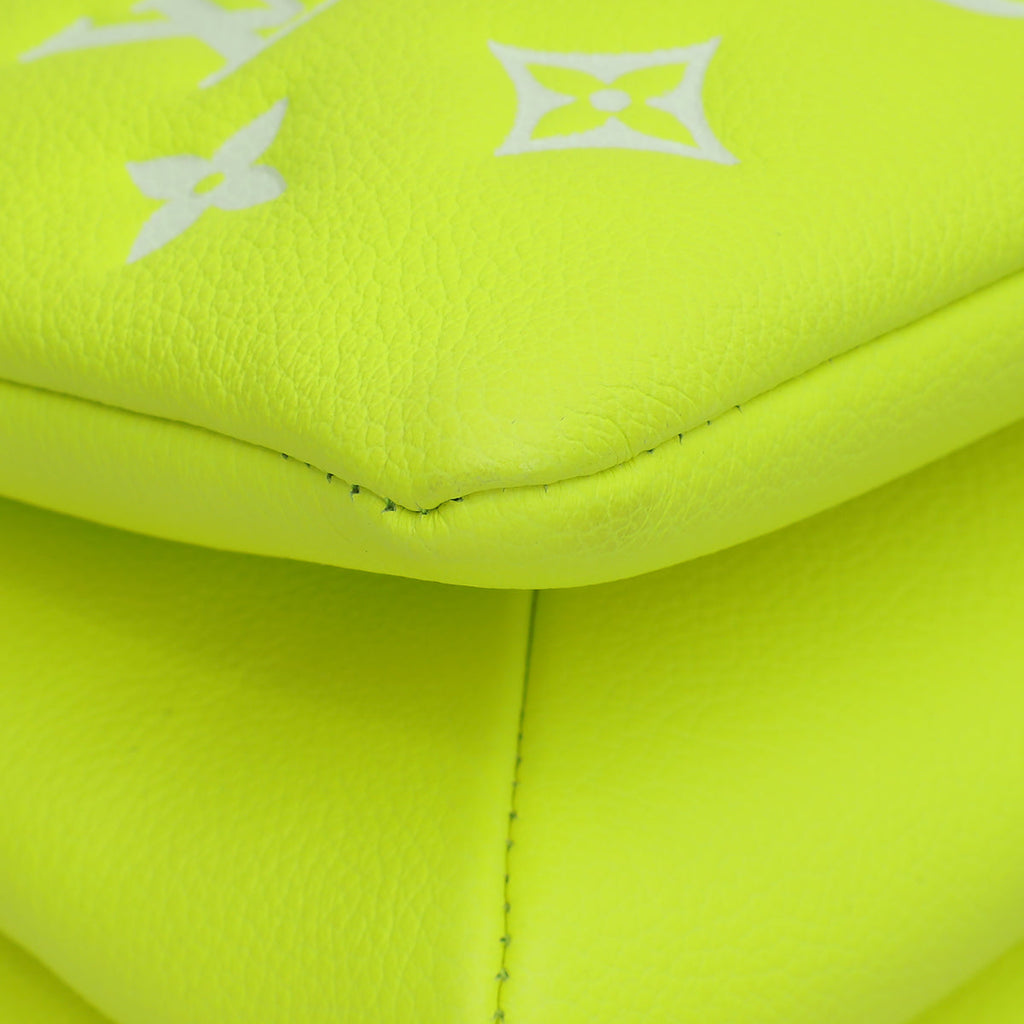 Louis Vuitton Fluorescent Yellow Monogram Embossed LV Match Coussin PM Bag