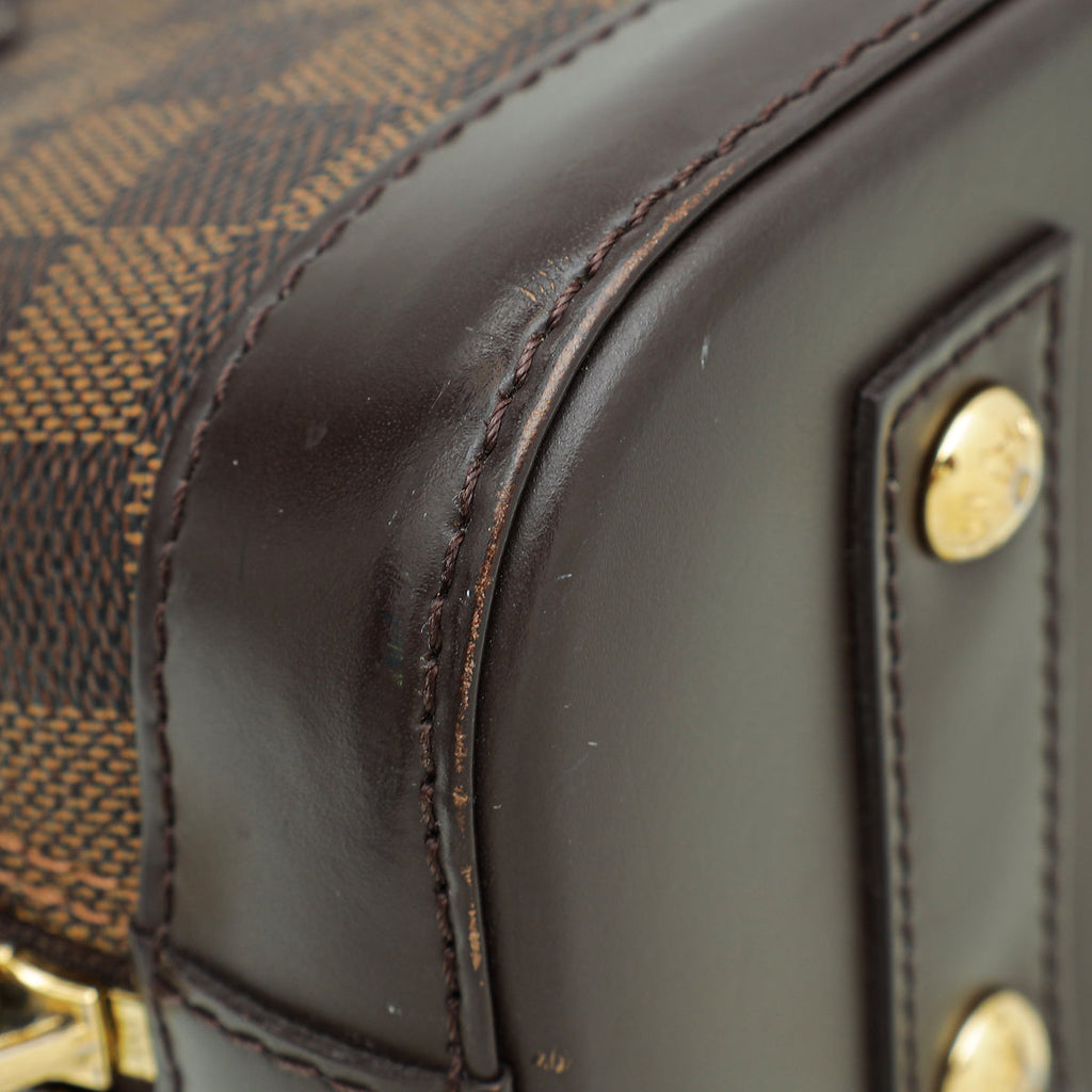 Louis Vuitton Damier Ebene Alma BB Bag W/ PM INITIALS