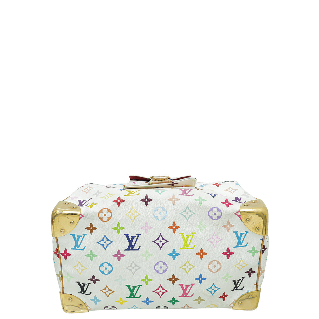 Louis Vuitton Monogram White Multicolor Speedy 30 Bag