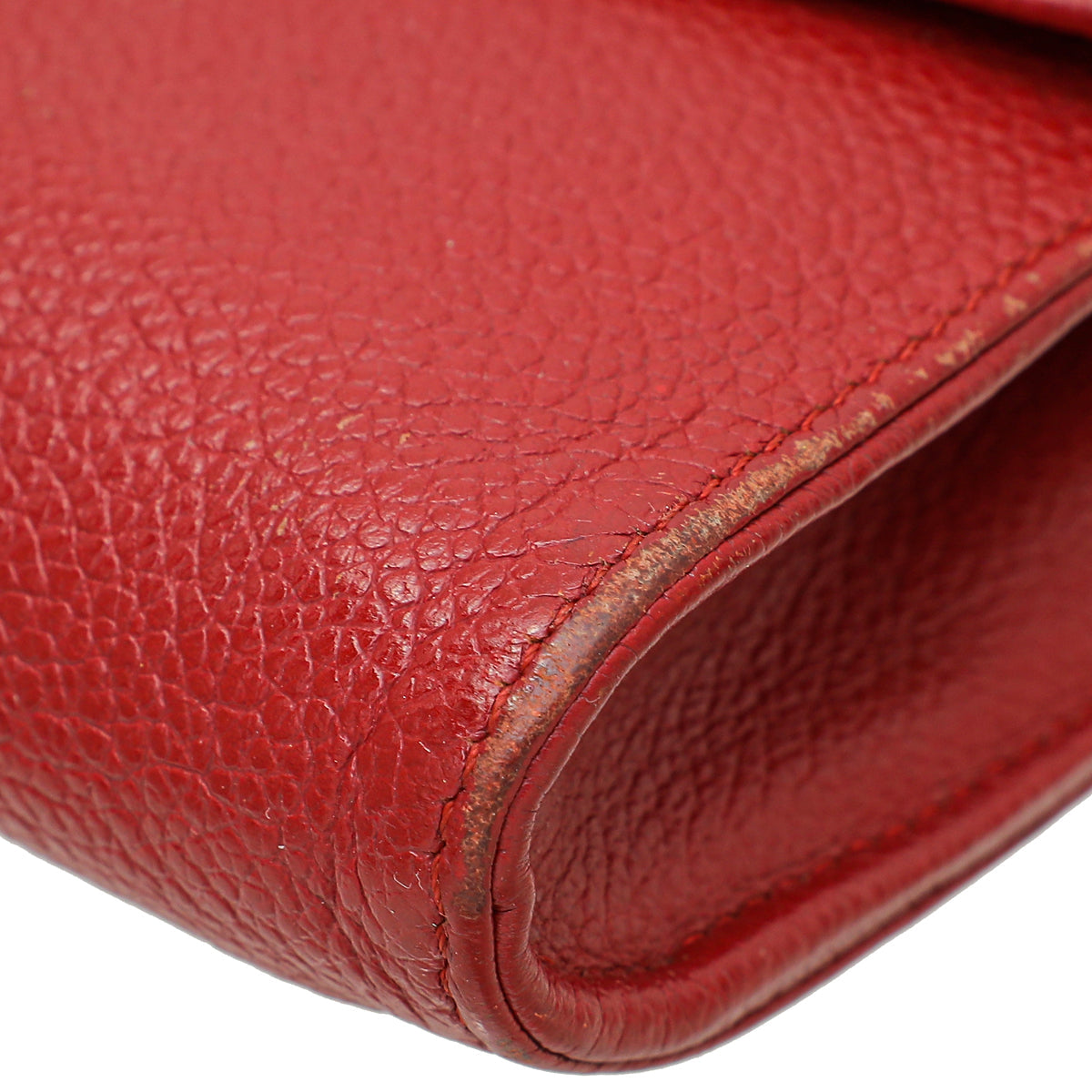 Louis Vuitton Red Monogram Empreinte Saint Germain Pochette With Chain