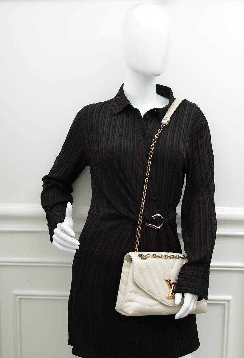 Louis Vuitton Ivory New Wave Flap Chain MM Bag