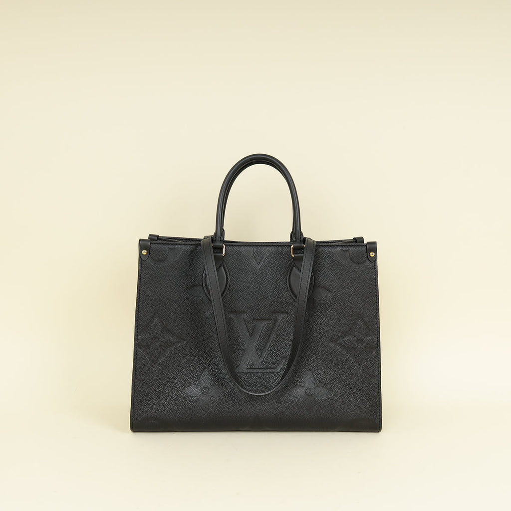 Louis Vuitton Black Monogram empreinte Onthego MM Bag