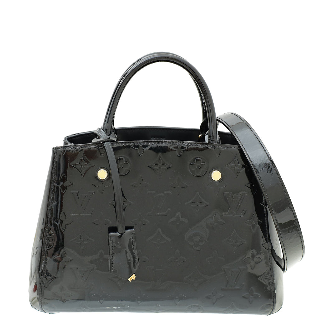 Louis Vuitton Black Monogram Vernis Montaigne BB Bag