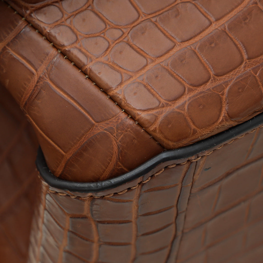 Louis Vuitton Cognac Matte Crocodile Volta Bag