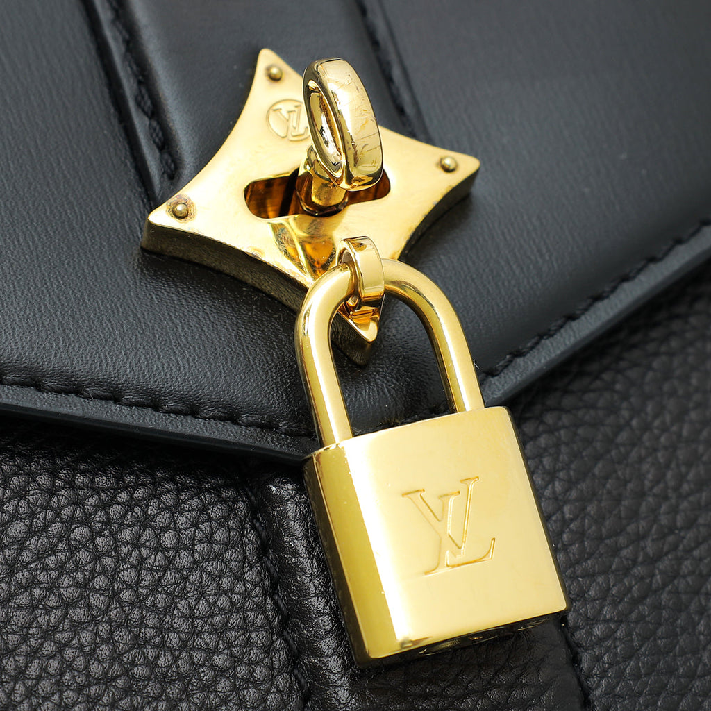 Louis Vuitton Black Rose Des Vents Leather PM Bag w /A Initial