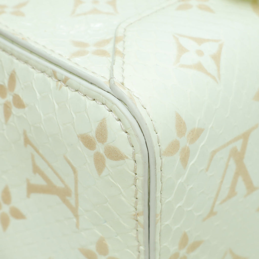 Louis Vuitton White Monogram Shiny Python Square Bag