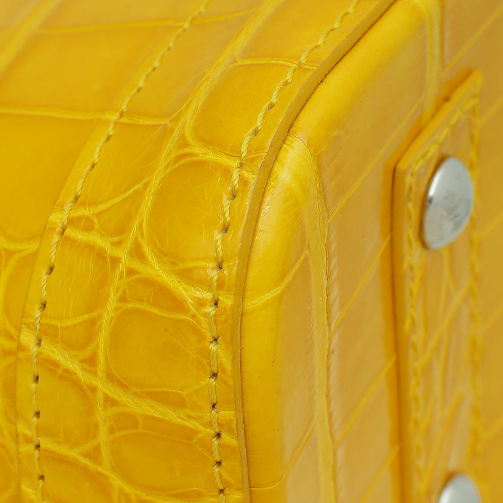 Louis Vuitton Jaune D'Or Shiny Crocodile Alma BB Bag