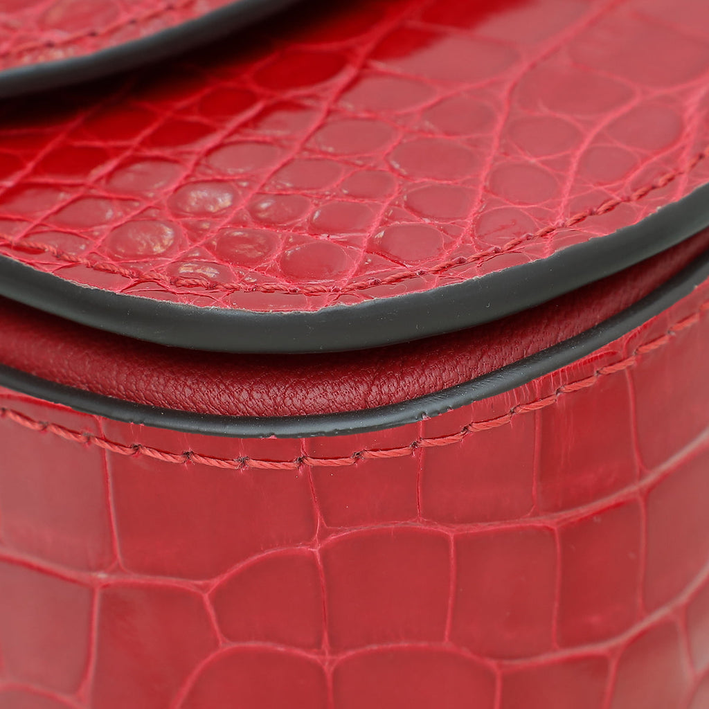 Louis Vuitton Cerise Shiny Alligator Neo Vivienne Bag
