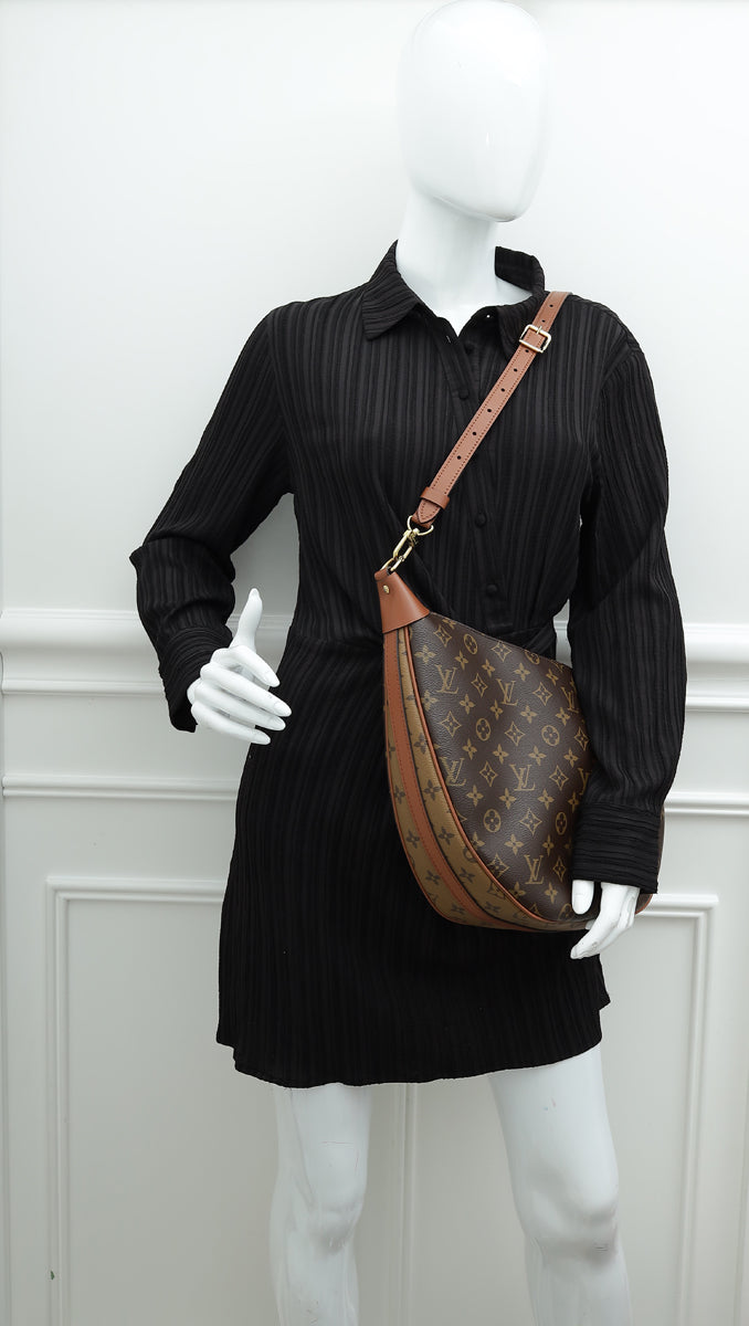 Louis Vuitton Brown Monogram & Monogram Reverse Loop Hobo Bag