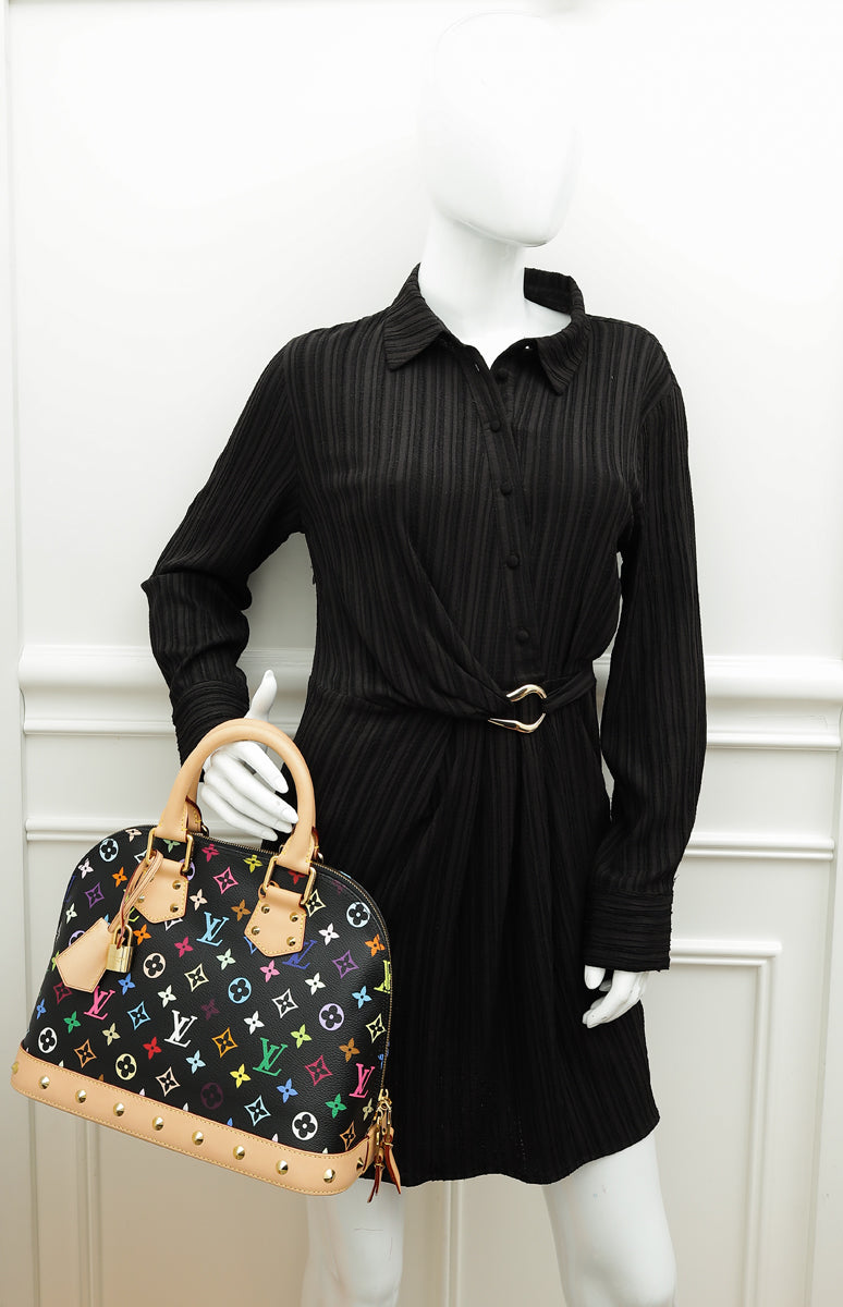 Louis Vuitton Black Monogram Multicolor Alma PM Bag