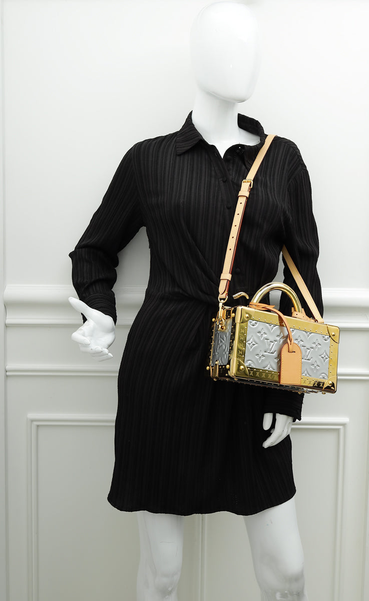 Louis Vuitton Monogram Bicolor Petite Valise Top Handle Trunk Bag W/ Initials MKH