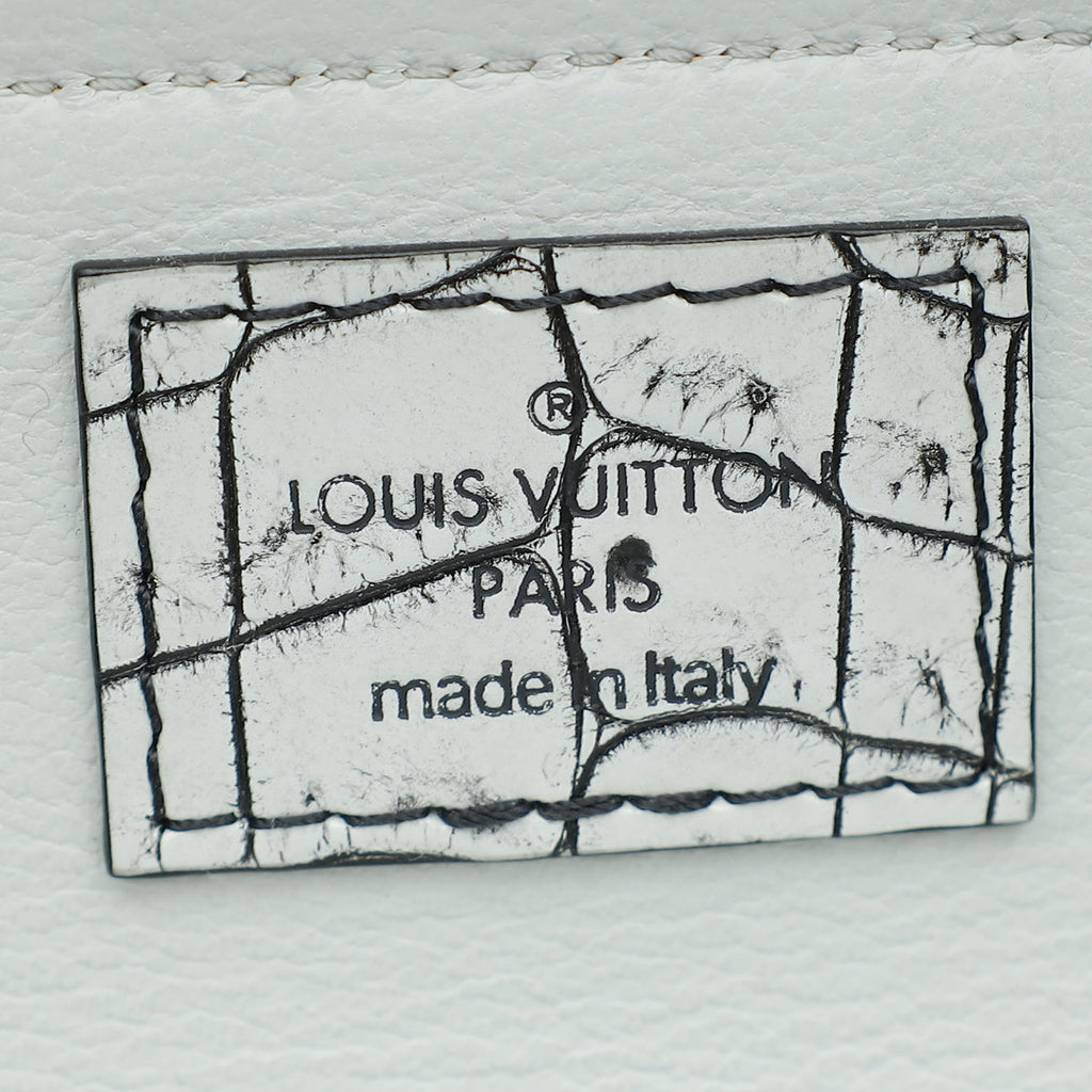 Louis Vuitton Vintage White Crocodile Chain Glasses Case