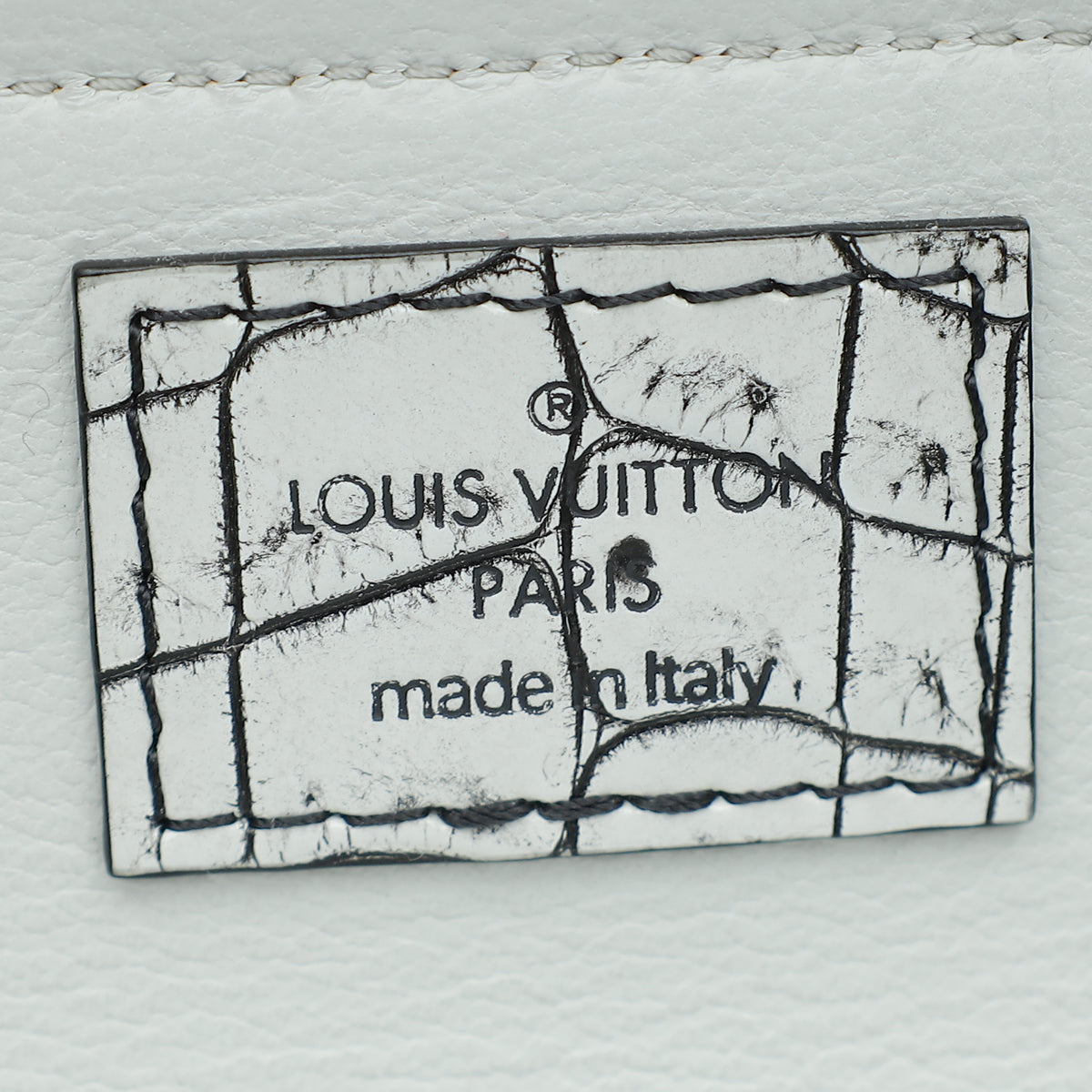 Louis Vuitton Vintage White Crocodile Chain Glasses Case