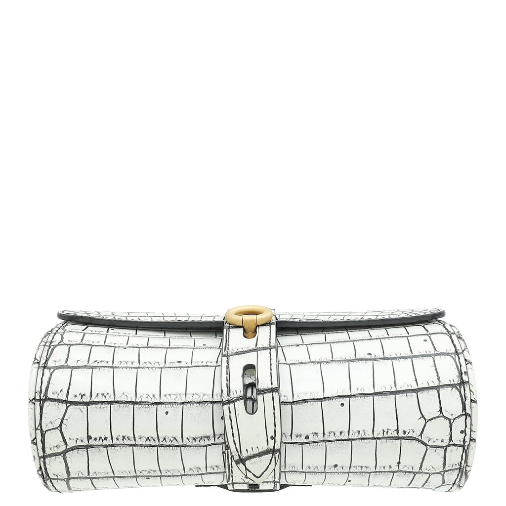 Louis Vuitton Vintage White Crocodile Chain Glasses Case