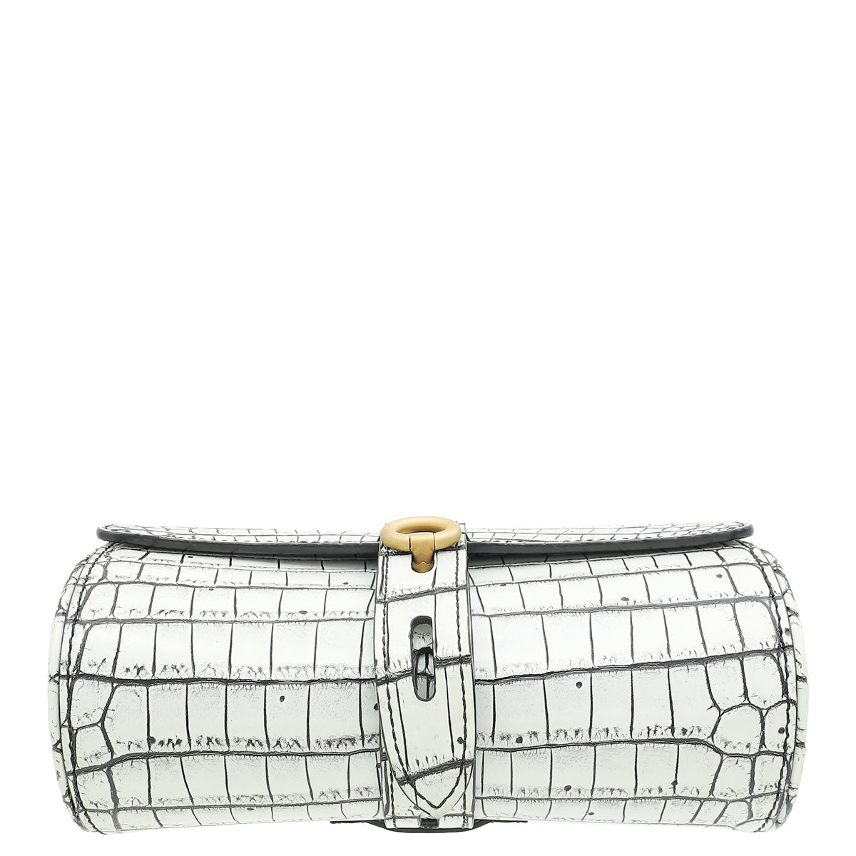 Louis Vuitton Vintage White Crocodile Chain Glasses Case