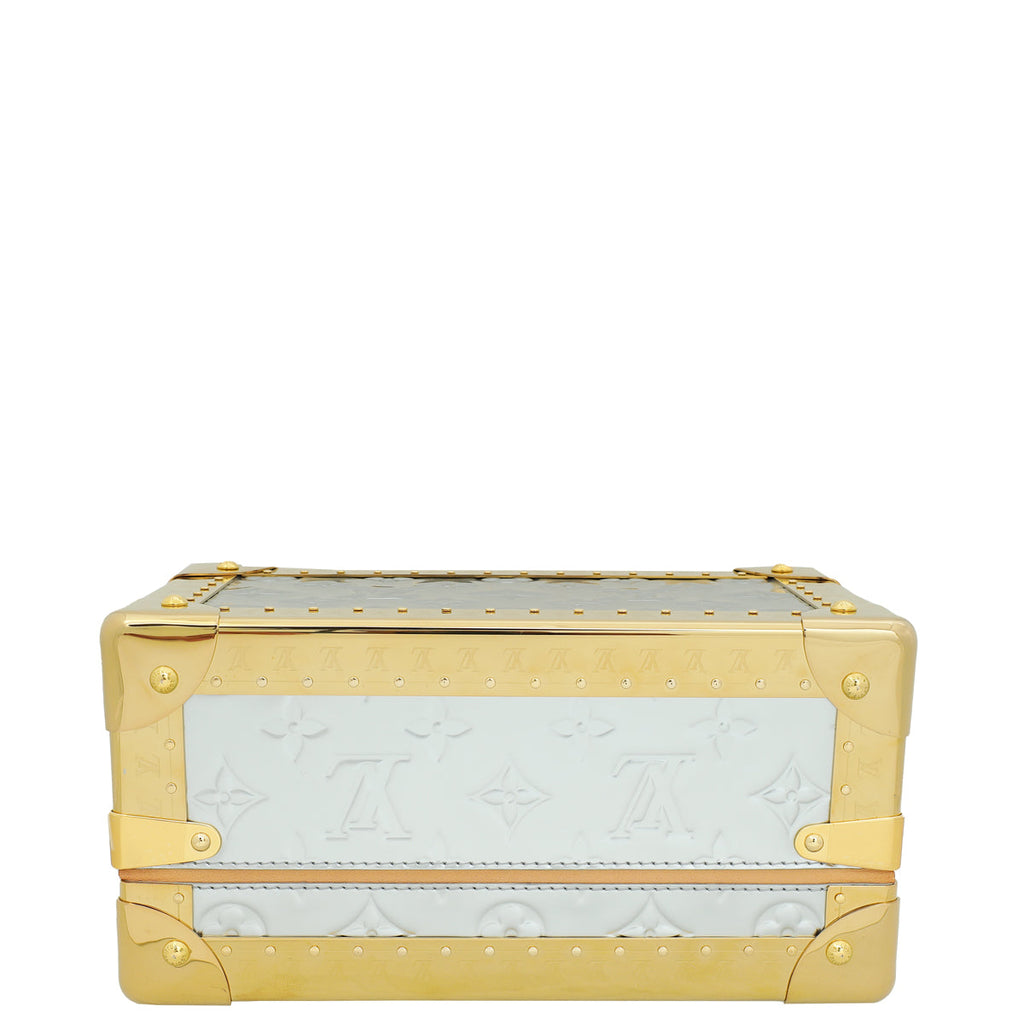 Louis Vuitton Metallic Bicolor Monogram Petite Valise Top Handle Trunk Bag W/ Initials MKH