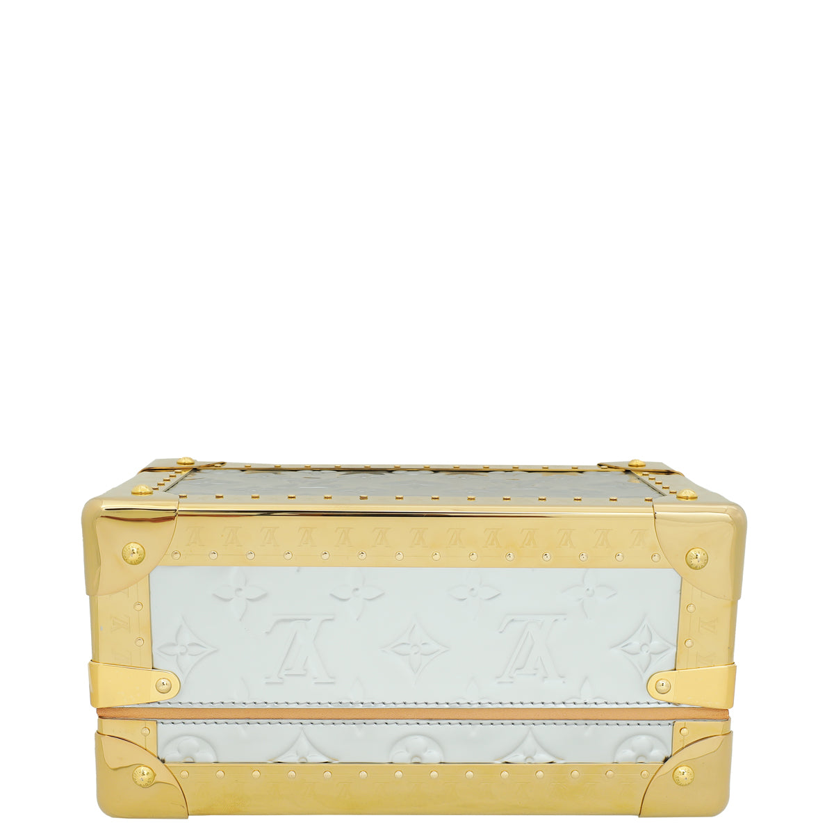 Louis Vuitton Metallic Bicolor Monogram Petite Valise Top Handle Trunk Bag W/ Initials MKH