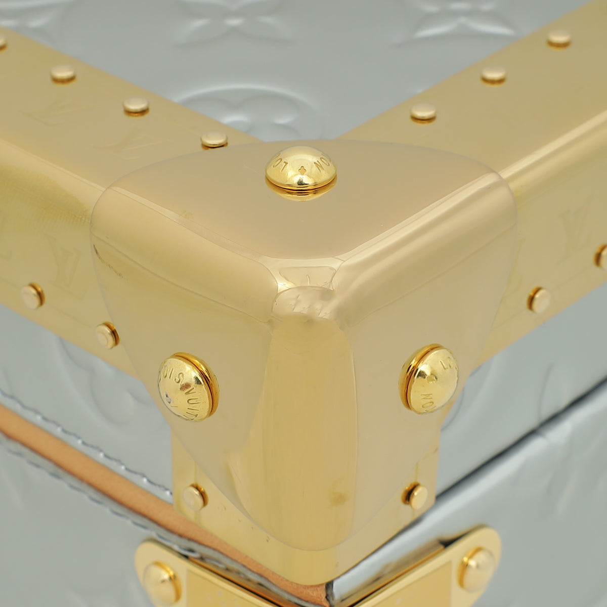 Louis Vuitton Metallic Bicolor Monogram Petite Valise Top Handle Trunk Bag W/ Initials MKH