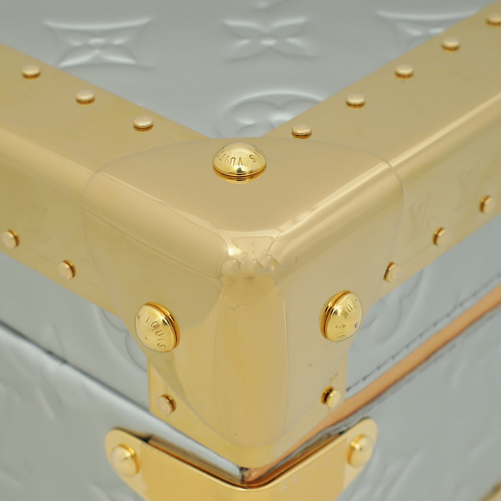 Louis Vuitton Metallic Bicolor Monogram Petite Valise Top Handle Trunk Bag W/ Initials MKH