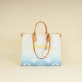 Louis Vuitton Blue By The Pool Onthego GM Portofino Print Raffia Bag