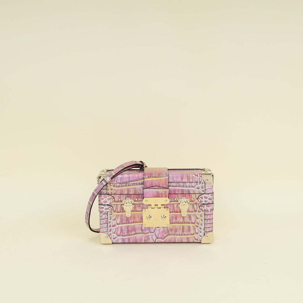 Louis Vuitton Metallic Bicolor Alligator Petite Malle Bag