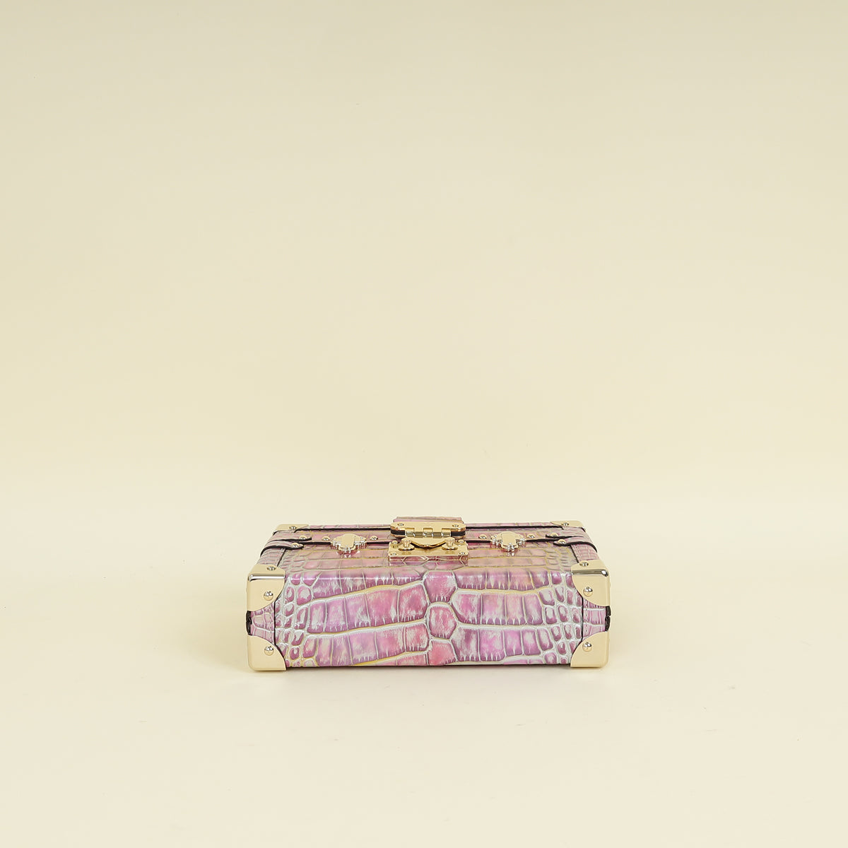Louis Vuitton Metallic Bicolor Alligator Petite Malle Bag