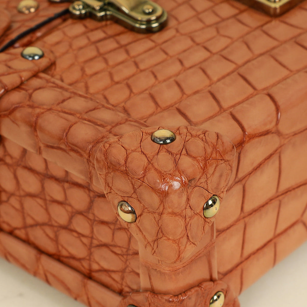 Louis Vuitton Light Brown Alligator Petite Malle Bag