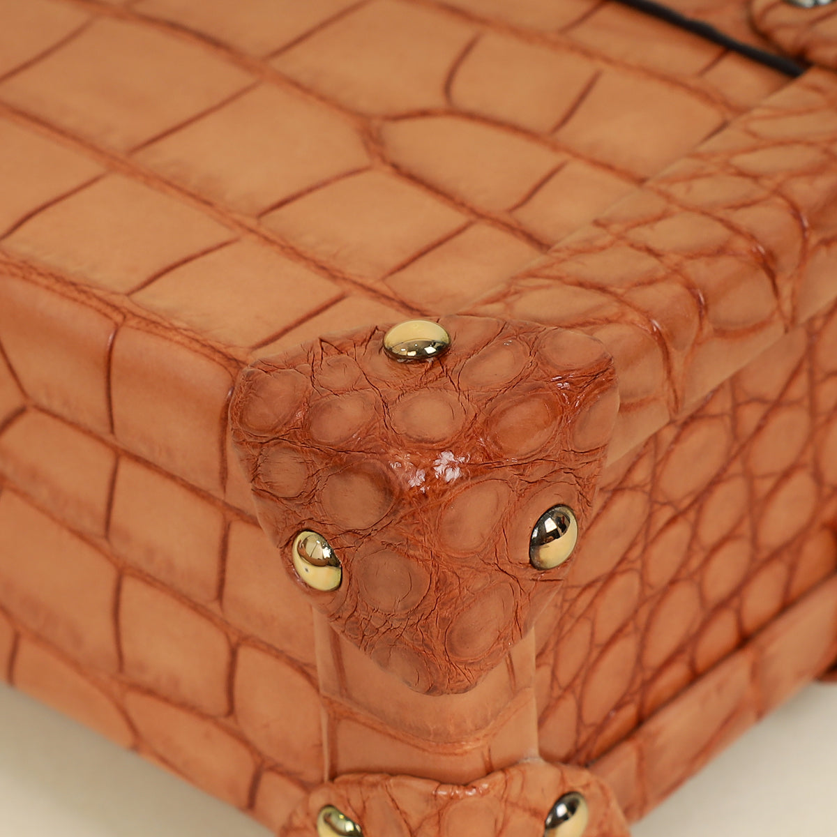 Louis Vuitton Light Brown Alligator Petite Malle Bag