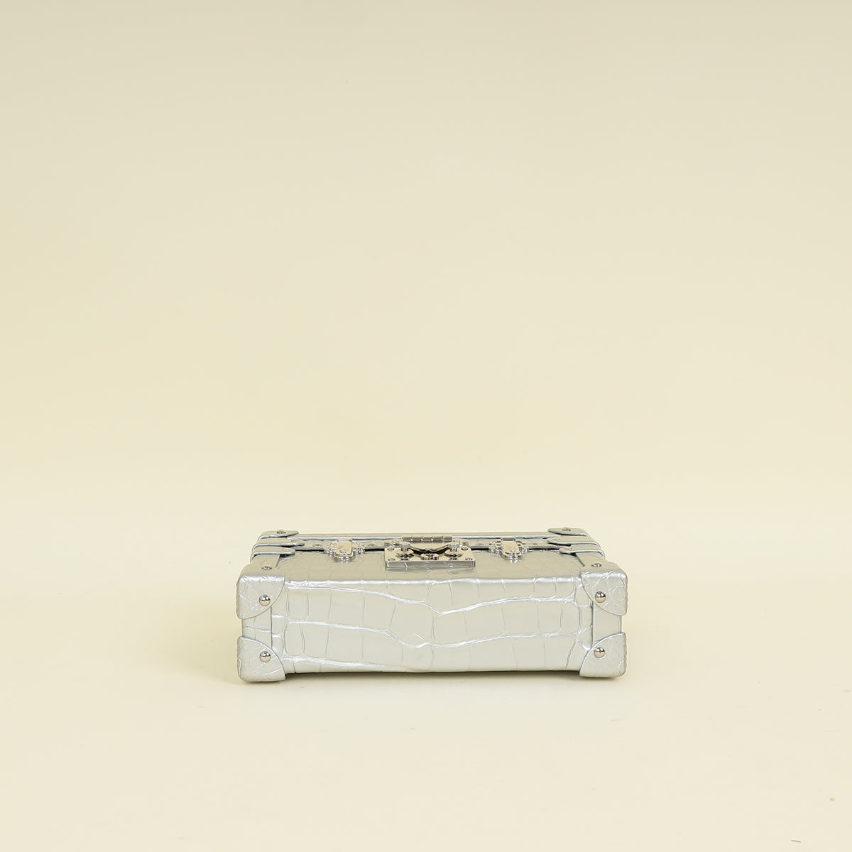 Louis Vuitton Silver Alligator Petite Malle Bag