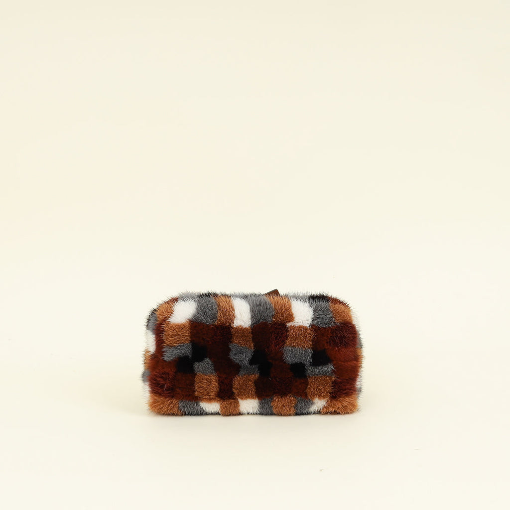 Louis Vuitton Cognac Nano Speedy Mink Fur Bag