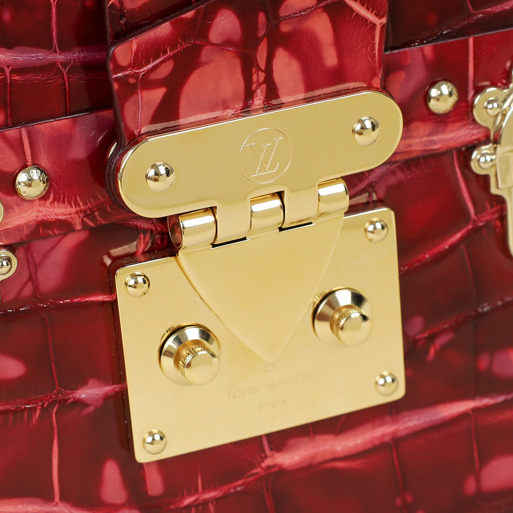 Louis Vuitton Shiny Alligator Petite Malle Bag