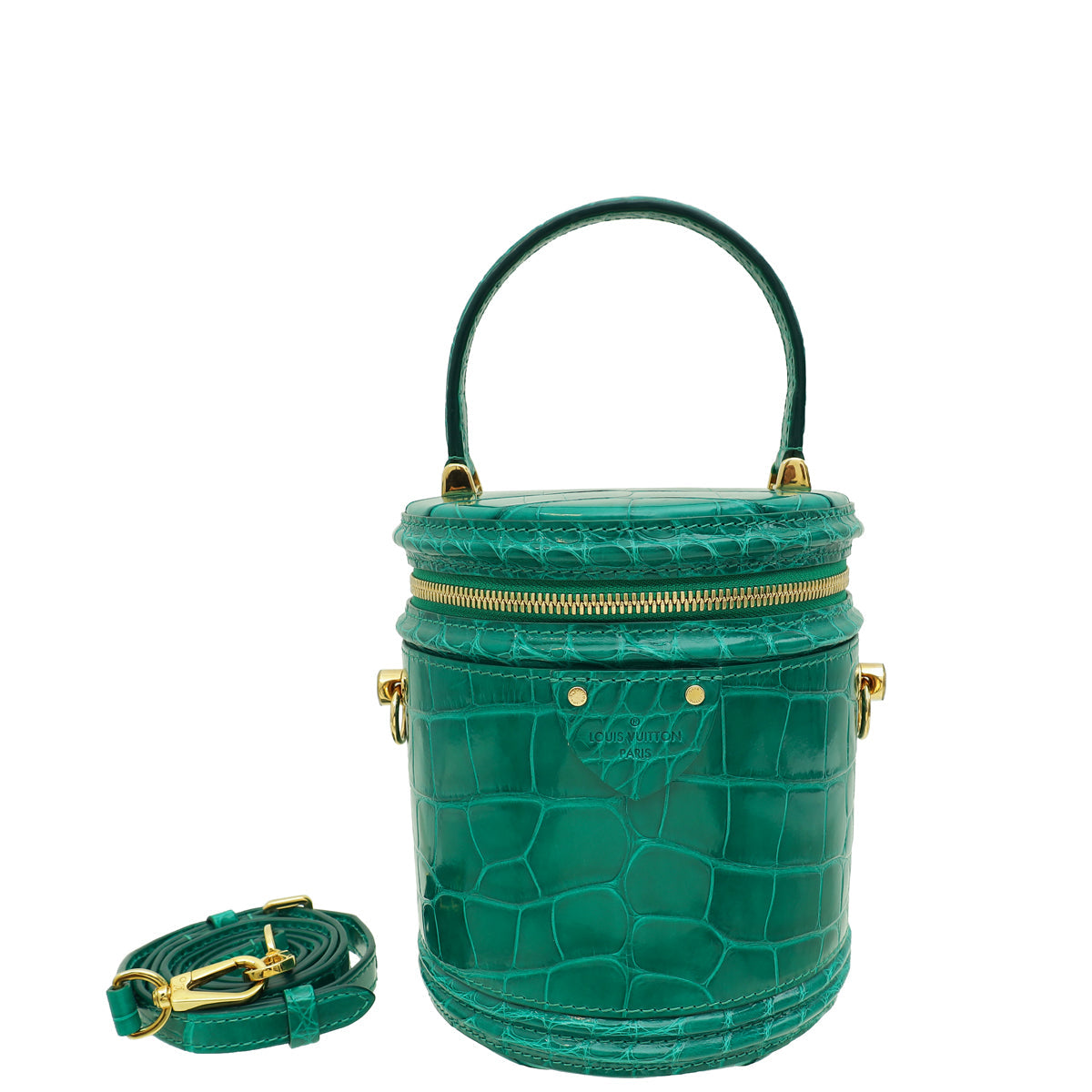 Louis Vuitton Emeralde Green Crocodilian Shiny Alligator Cannes Bag