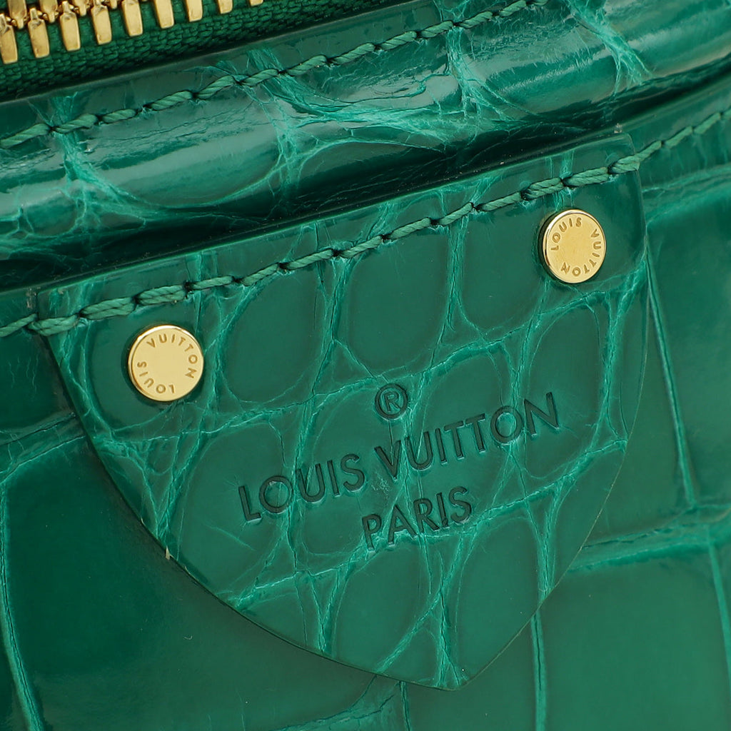 Louis Vuitton Emeralde Green Crocodilian Shiny Alligator Cannes Bag